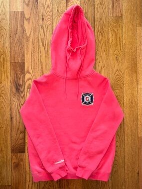 Chicago Fire FC Retro Mitchell & Ness Doublesided Hoodie Size Medium